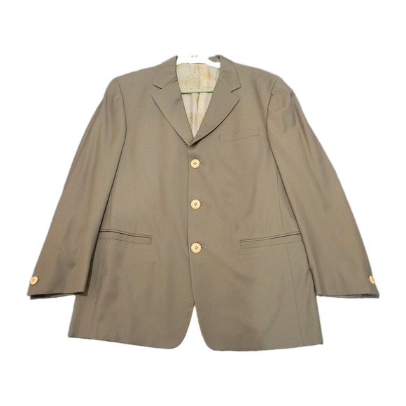 Gianni Versace Couture Other - Vtg Gianni Versace Couture Wool Blazer Mens 52 Beige Medusa Lining Switzerland
